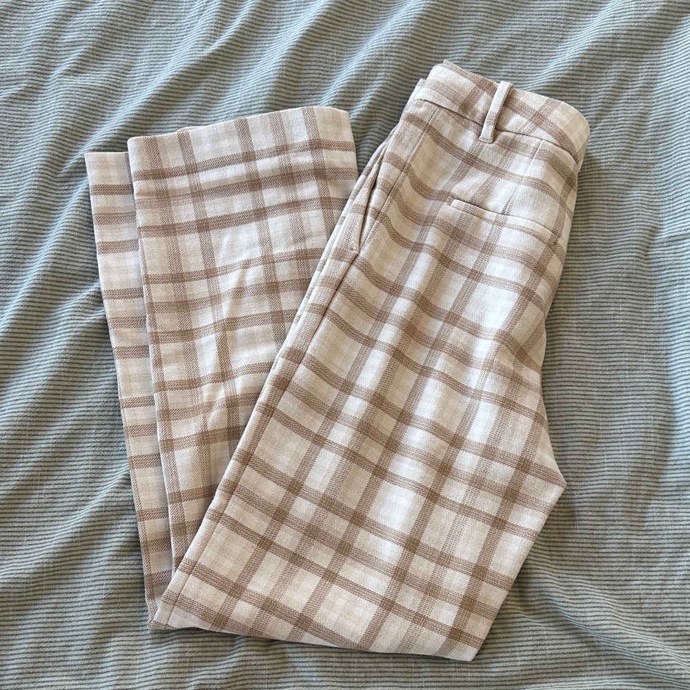 Wilfred Checkered Beige and White Trousers